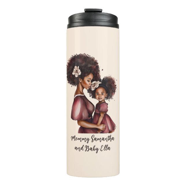 Beautiful Black Mum and Daughter (27) Thermal Tumbler (Front)
