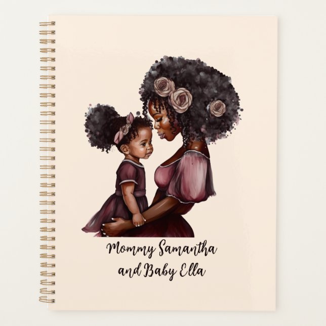 Beautiful Black Mum and Daughter (28) Planner (Front)