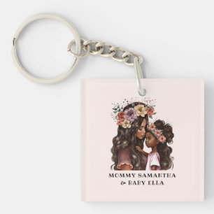 Beautiful Black Mum and Daughter (2) Key Ring