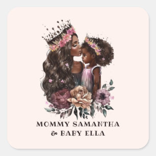 Beautiful Black Mum and Daughter (3) Square Sticker