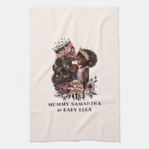 Beautiful Black Mum and Daughter (3) Tea Towel