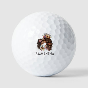 Beautiful Black Mum and Daughter (4) Golf Balls