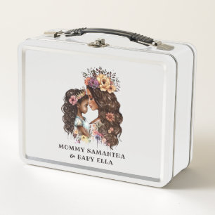 Beautiful Black Mum and Daughter (4) Metal Lunch Box