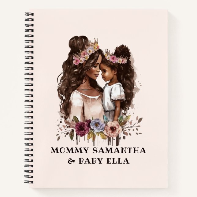 Beautiful Black Mum and Daughter (5) Notebook (Front)
