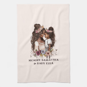 Beautiful Black Mum and Daughter (5) Tea Towel