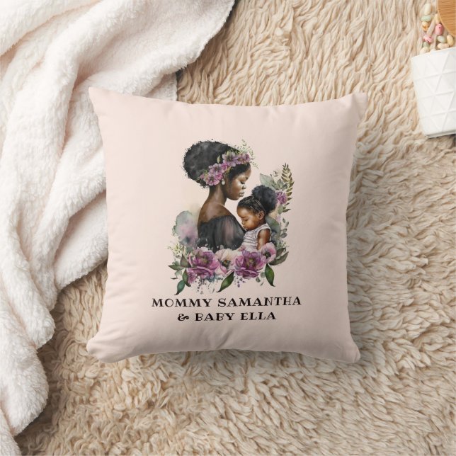 Beautiful Black Mum and Daughter (6) Cushion (Blanket)