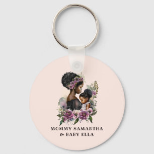 Beautiful Black Mum and Daughter (6) Key Ring