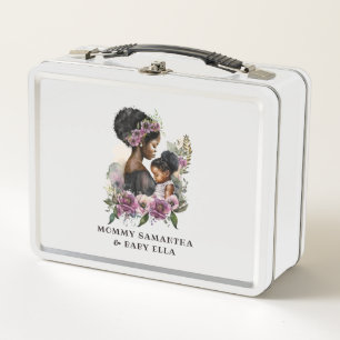 Beautiful Black Mum and Daughter (6) Metal Lunch Box
