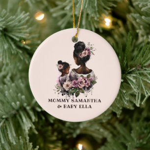 Beautiful Black Mum and Daughter (7) Ceramic Tree Decoration