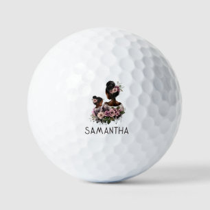 Beautiful Black Mum and Daughter (7) Golf Balls