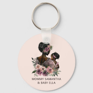 Beautiful Black Mum and Daughter (8) Key Ring