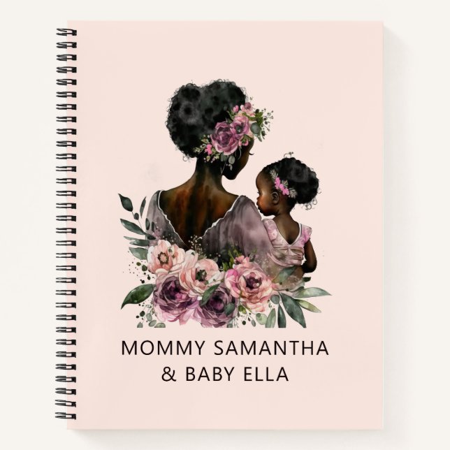 Beautiful Black Mum and Daughter (8) Notebook (Front)