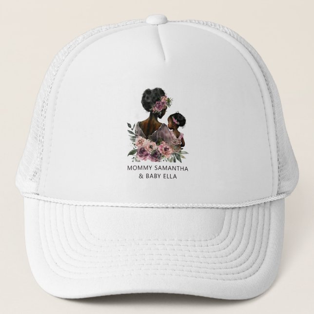 Beautiful Black Mum and Daughter (8) Trucker Hat (Front)