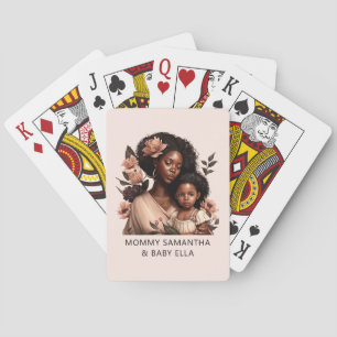 Beautiful Black Mum and Daughter (9) Playing Cards