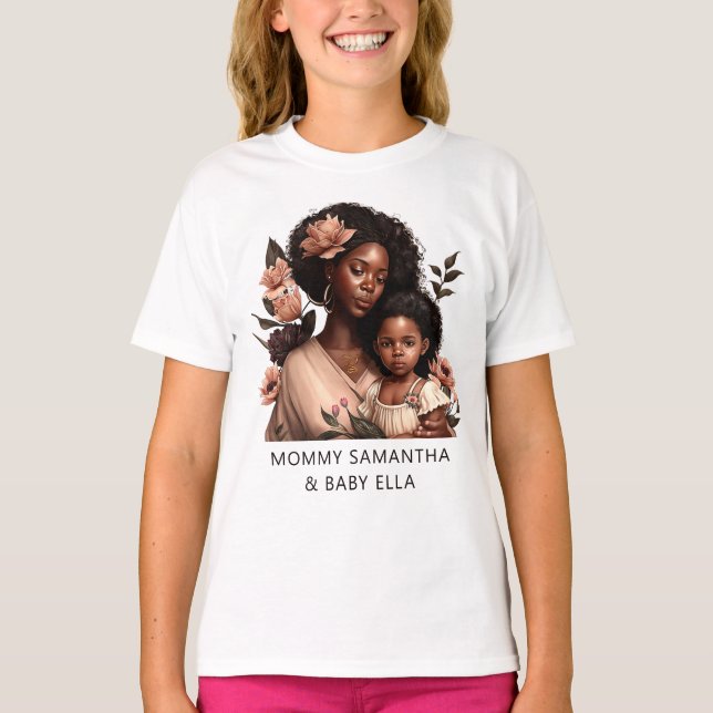 Beautiful Black Mum and Daughter (9) T-Shirt (Front)
