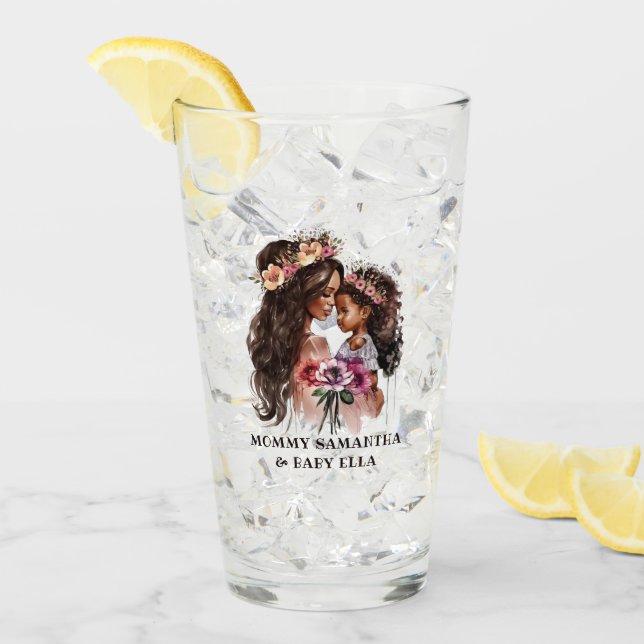 Beautiful Black Mum and Daughter Glass (Front Ice)