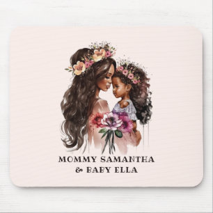 Beautiful Black Mum and Daughter Mouse Mat