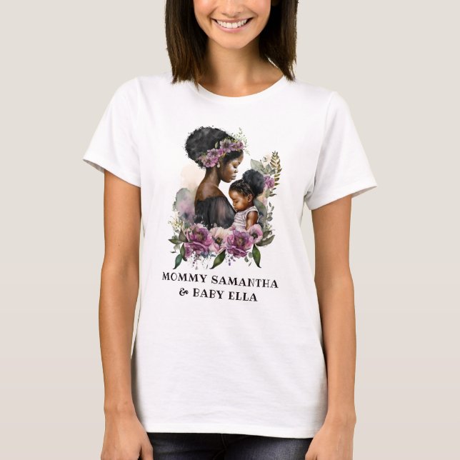 Beautiful Black Mum and Daughter T-Shirt (Front)