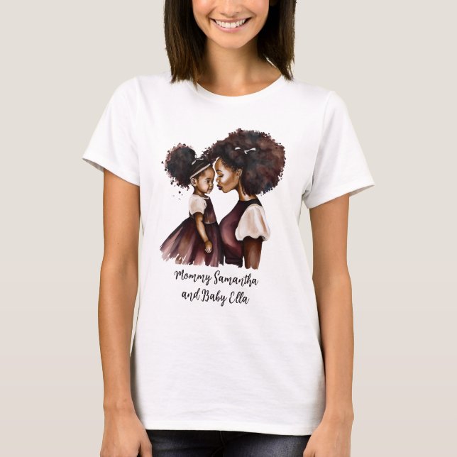 Beautiful Black Mum and Daughter T-Shirt (Front)