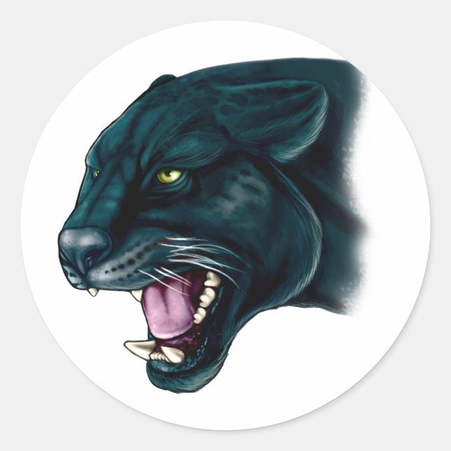 Beautiful Black Panther Classic Round Sticker (Front)