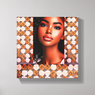 Beautiful Black Princess Floral Pattern Wall Art