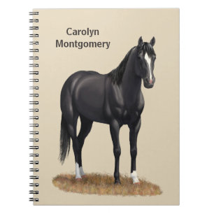 Beautiful Black Quarter Horse Stallion Notebook