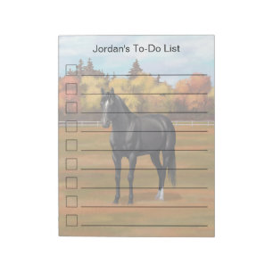 Beautiful Black Quarter Horse Stallion Notepad