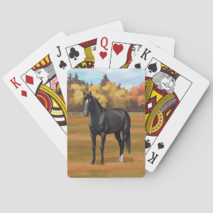 Beautiful Black Quarter Horse Stallion Playing Cards