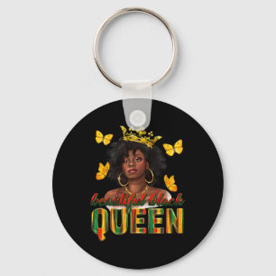 Beautiful Black Queen Dripping Afro Melanin Junete Key Ring