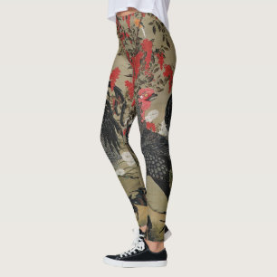Beautiful Black Rooster Leggings