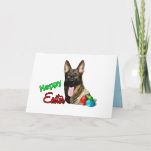 Beautiful Black Tan German Shepherd Happy Easter Card