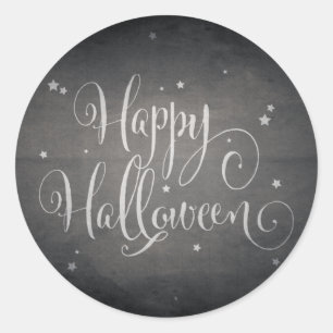 Beautiful Black Vintage Stars Halloween Classic Round Sticker