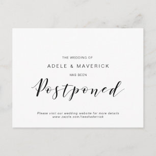 Beautiful, Black, Wedding invitation Postponed Postcard
