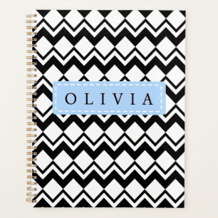 Beautiful Black & White Patterns Custom Name Planner