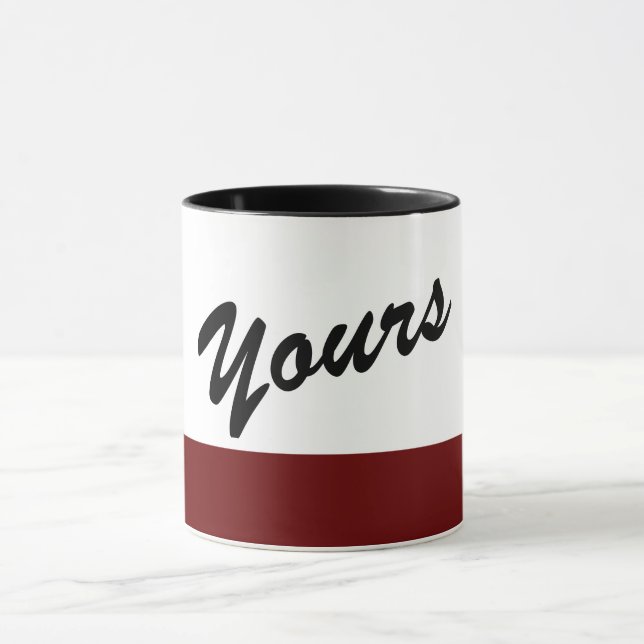 Beautiful Black White Red Yours Mug (Center)