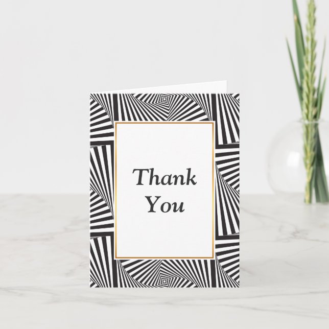 Beautiful Black white spiral optical illusion Thank You Card (Front)