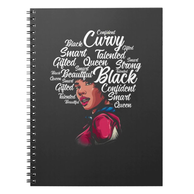 Beautiful Black Woman Afro Hair Queen Notebook (Front)