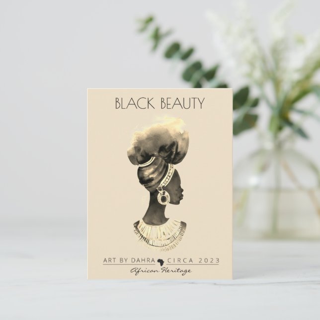 BEAUTIFUL BLACK WOMAN POSTCARD (Standing Front)