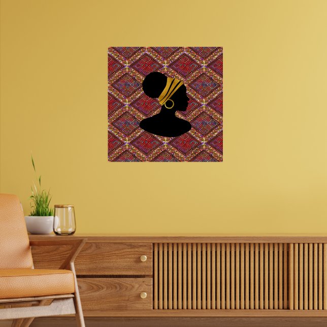 Beautiful Black Woman Silhouette II Poster (Living Room 2)