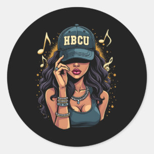 Beautiful Black Women Hbcu Black History Month Classic Round Sticker