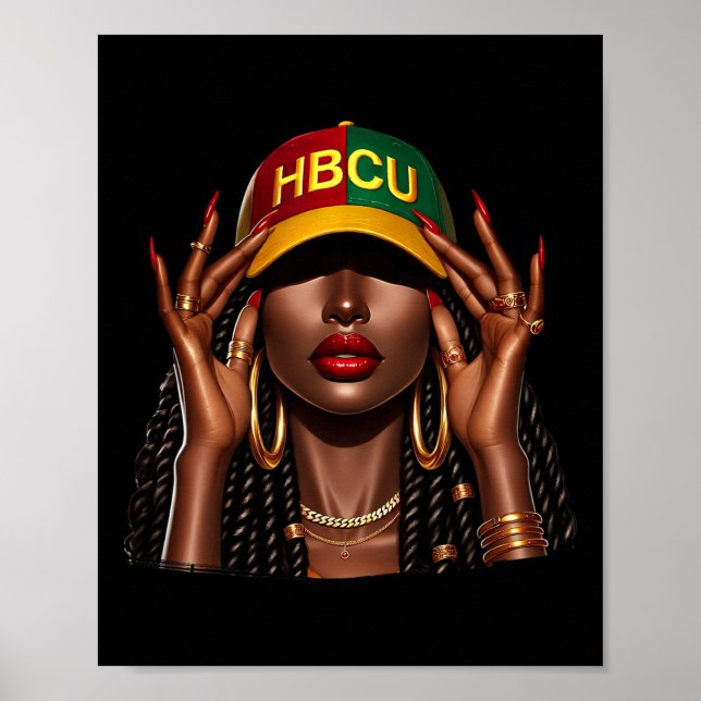 Beautiful Black Women Hbcu Black History Month Gir Poster (Front)