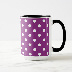 Beautiful Blackberry Color With White Polka Dots Mug