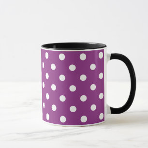Beautiful Blackberry Colour With White Polka Dots Mug