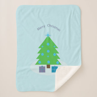 Beautiful blanket with Christmas tree and gifts