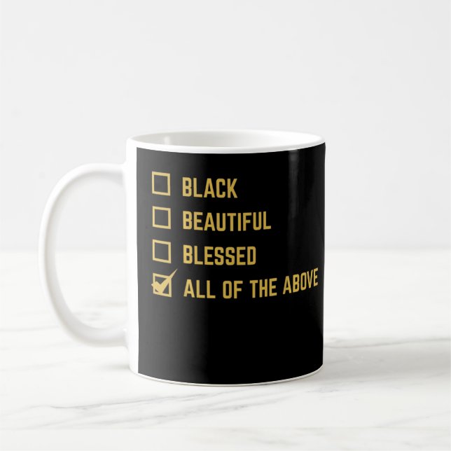 Beautiful Blessed Gift Proud Black History Month T Coffee Mug (Left)