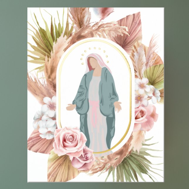 Beautiful Blessed Mother Modern Catholic Foil Prints (Creator Uploaded)