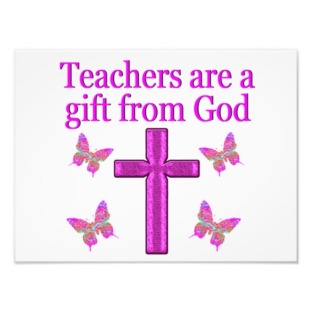 BEAUTIFUL BLESSED TEACHER DESIGN PHOTO PRINT (Front)