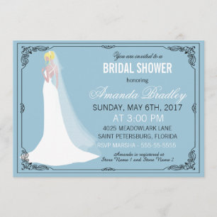 Beautiful Blonde Bride Bridal Shower Invitation
