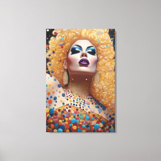 Beautiful Blonde Drag Queen Portrait Canvas Print