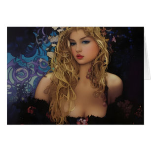 Beautiful Blonde Woman All Occasions Greeting Card